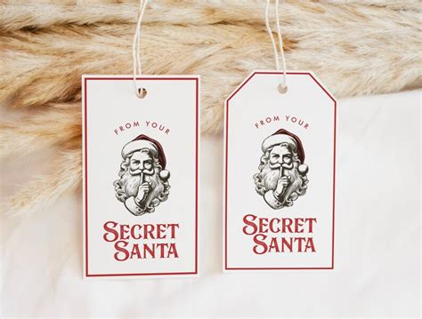 Secret Santa Gift Tag Printable Secret Santa Gift Tag Template Secret