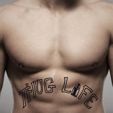 Tupac Thug Life Temporary Tattoo Sticker Ohmytat
