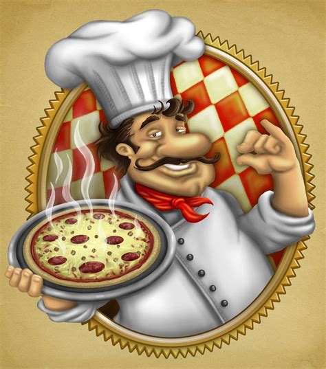 Italian Chef Holding Pizza Illustration Cosas Pinterest Cocineros Laminas Y Cocinas