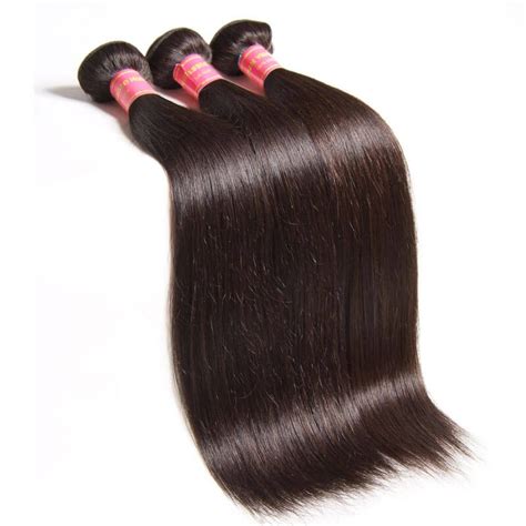 Nadula Straight Virgin Hair Weave 3 Bundles With Lace Closure Soft