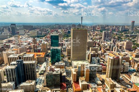 2:03 pm (friday, february 19, 2021). Aerial View Of Johannesburg City Skyline South Africa ...