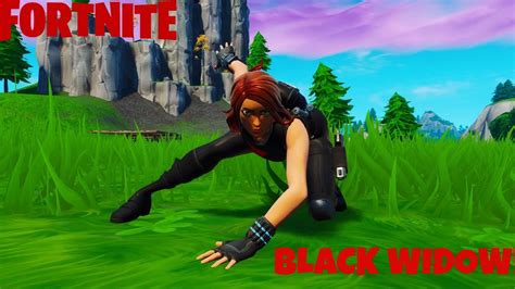 Fortnite New Black Widow Skin And Emote Showcase Youtube