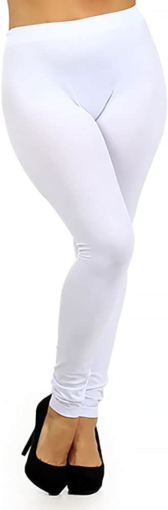 World Of Leggings Plus Size Premium Basic Nylon Spandex Leggings