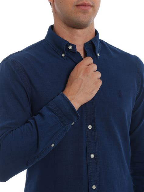 Ralph Lauren Indigo Oxford Slim Fit Button Down Shirt Shirts
