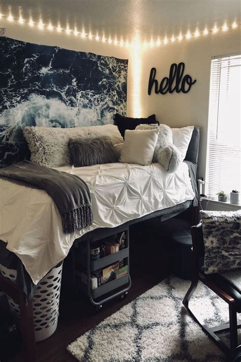 Dormitory Bedroom College Idea Furniture Black in 2020 | College dorm