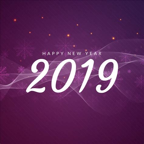 Free Vector Abstract Happy New Year 2019 Greeting Wavy Background