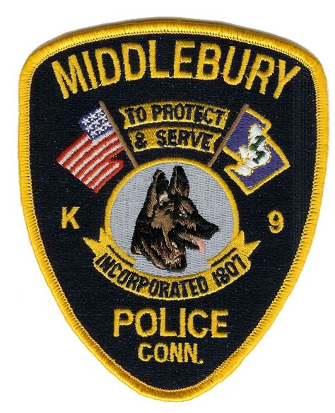 Connecticut Police Dept K9 Patches