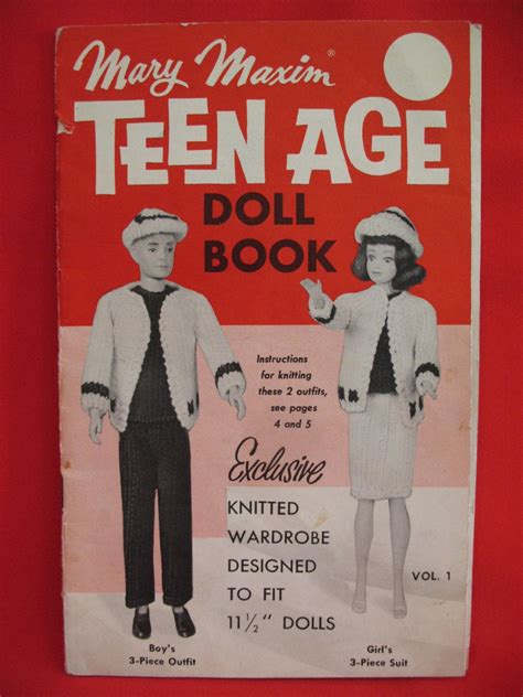 Mary Maxim Vintage Knitting Patterns Barbie Dolls Teenage Doll Book