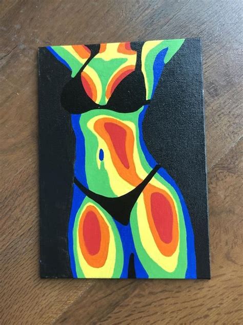 Colorful Body X Abstract Acrylic Painting Etsy Retro Painting