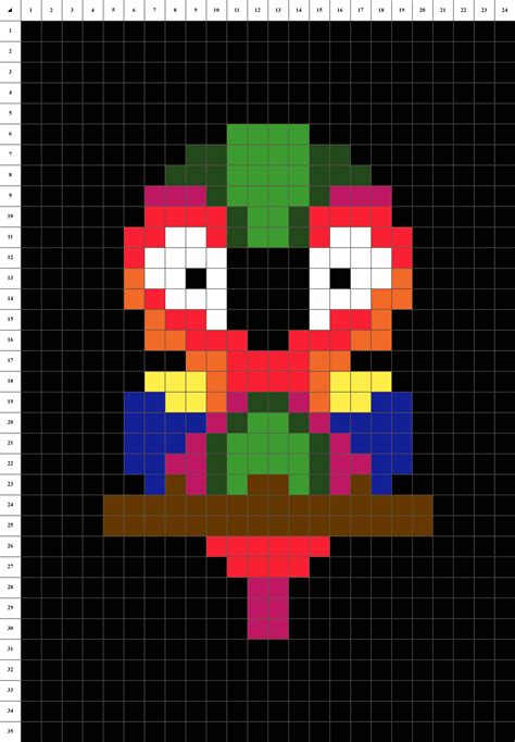 Minecraft 2d pixel art building un pixel art facile à réaliser pour les petits (et les grands). Perroquet - Pixel Art - Mosaïque | La Manufacture du Pixel