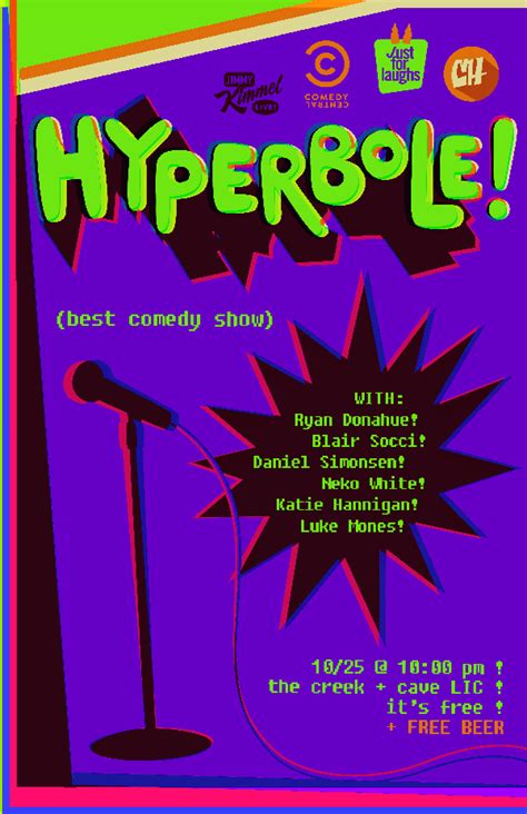 Futurama receives an 8.4 on imdb, and will forever be considered a top 5 comedy central show. Hyperbole! The Best Comedy Show Ever at Creek & Cave ...