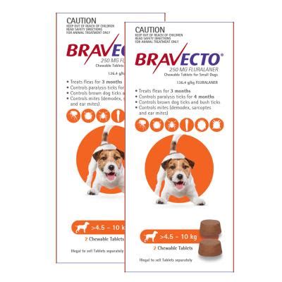Bravecto is used to kill fleas and to help prevent flea infestations. Bravecto For Small Dogs 4.5-10kg 4 Chews - $129.00