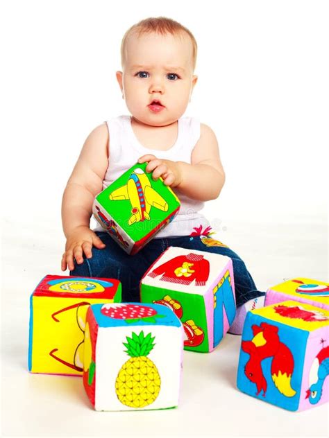 Baby With Toys Stock Photo Image Of Play Pyramid Pretty 12455906