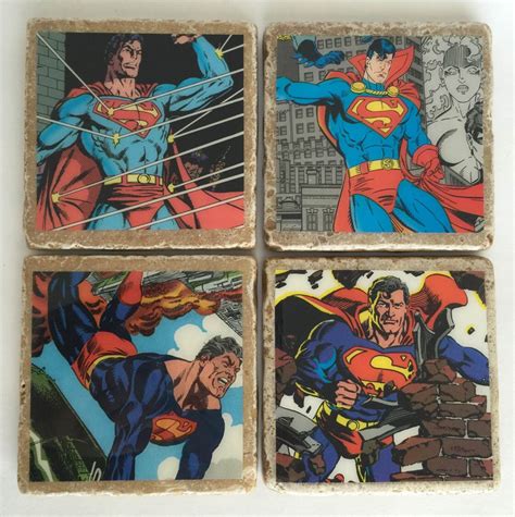 Superman Coasters Dc Comics Superhero Coasters By Bangpowcrash