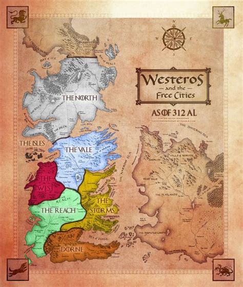 The Map For Westeros And Free Cities