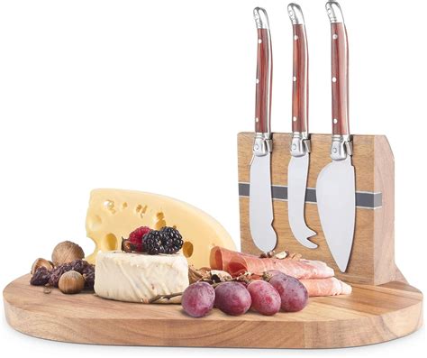 Final Touch 5 Piece Magnetic Cheese Board Set With Removable Knife