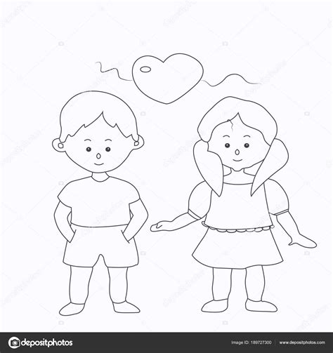 Dibujos: nino y nina | Niño Niña Dibujos Animados Ilustración Vectorial