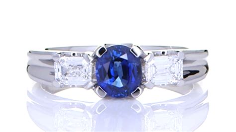 Diamonds And Blue Sapphire In Platinum Ring Prakash Gem Merchant