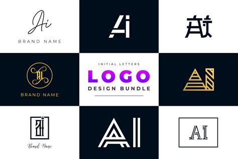 Set Of Collection Initial Ai Logo Design Graphic By Gfxvect · Creative