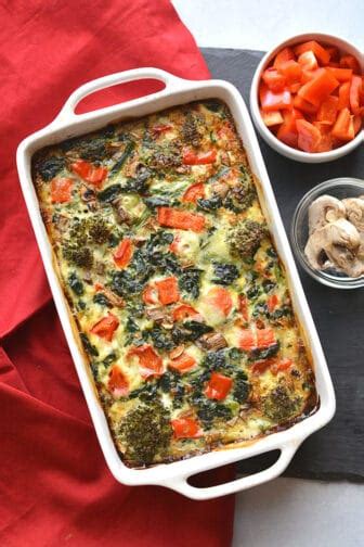 The cooked yolks are combined with creamy flavorful ingredients like mayo and mustard and the whites are filled with this delightful, bright and velvety filling to make a one to two bite egg appetizer that is beloved for holidays. High Protein Veggie Egg Bake {Low Cal, Low Carb} - Skinny ...