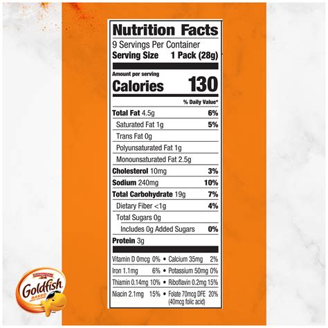 Goldfish Crackers Nutrition Label