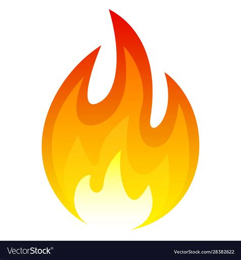 Fire Icon Hot Flame And Red Heat Royalty Free Vector Image
