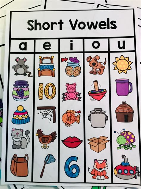 Short Vowel Activities Kindergarten Anchor Charts And Paper Hearts