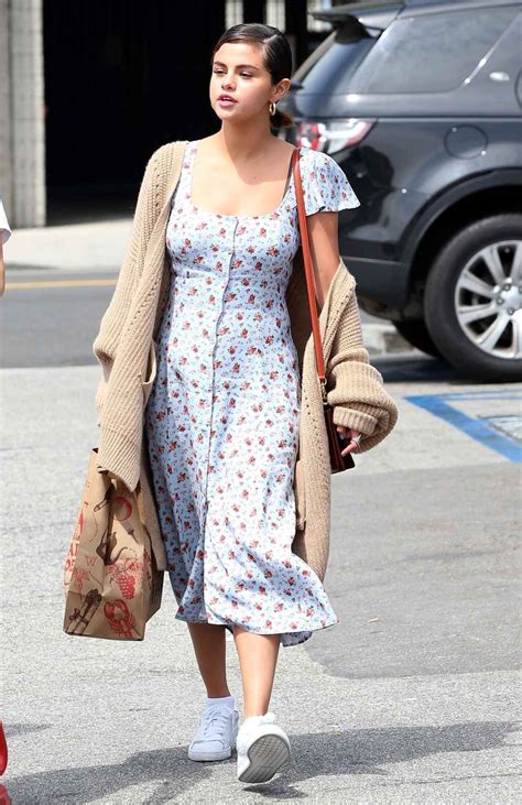 Selena Gomez Wears Reformation Harbor Dress To Easter Mass Shop