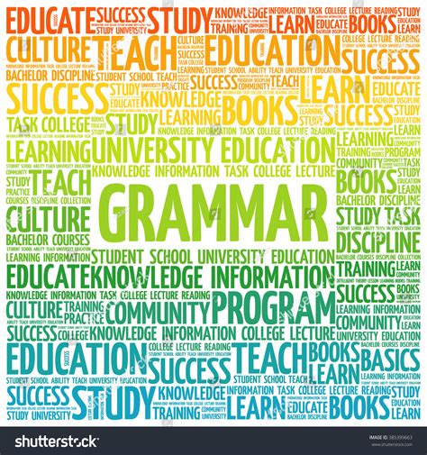 Grammar Word Cloud Education Concept Background Stock Vector 385399663