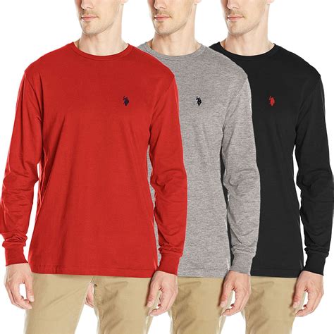 Mens Us Polo Assn Polo Men S Crew Neck T Shirt Long Sleeve Lauren Top Pony Ebay