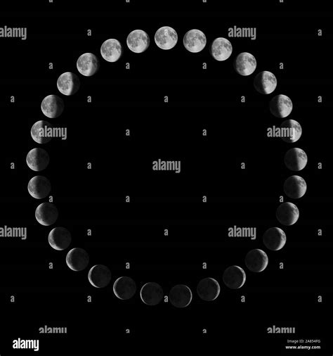 Phases Of The Moon Lunar Cycle Stock Photo Alamy