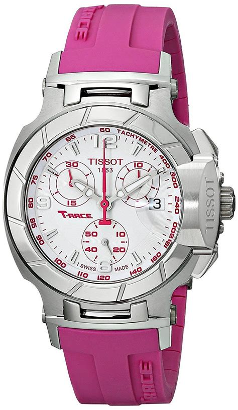 tissot t race chronograph pink rubber ladies watch for women relojes de cuero para hombres