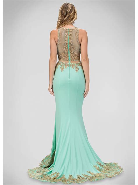 Mock Two Piece Prom Dress With Court Train Sung Boutique La