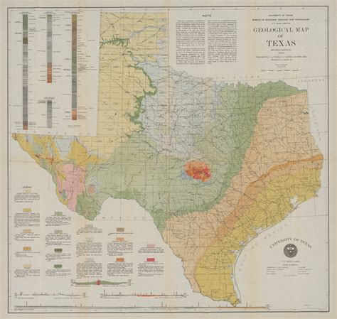 Geologic Map Of The State Of Texas 1919 Vintage Reprint Historical Map