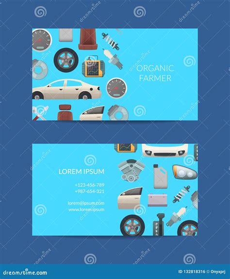 Vector Car Parts Business Card Template Illustration Stock Vector