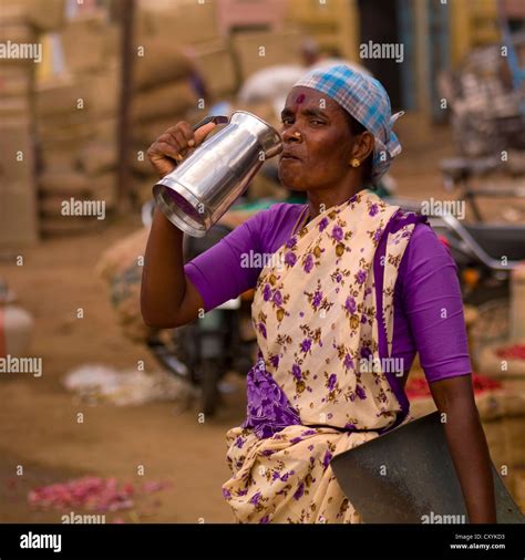 Indian Woman Drinking Water India Hi Res Stock Photography And Images