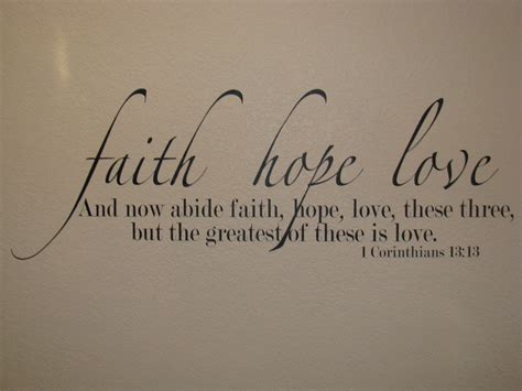Faith Hope Love Bible Verse Wall Decal Vinyl Wall Lettering Etsy