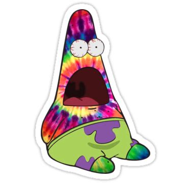 Most relevant best selling latest uploads. "Trippy Patrick" Stickers by Kyee | Redbubble (With images) | Trippy cartoon