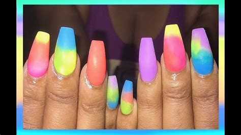 Matte Summer Colors Acrylic Nails Design Youtube