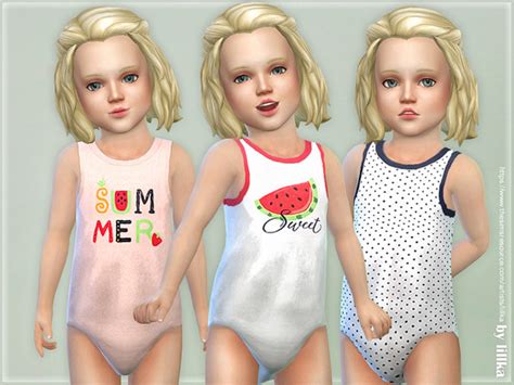 Toddler Sleeveless Bodysuit 02 By Lillka At Tsr Sims 4
