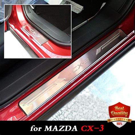 Car Stainless Stee Door Sills Scuff Plate For Mazda Cx 3 Dual Tone Door