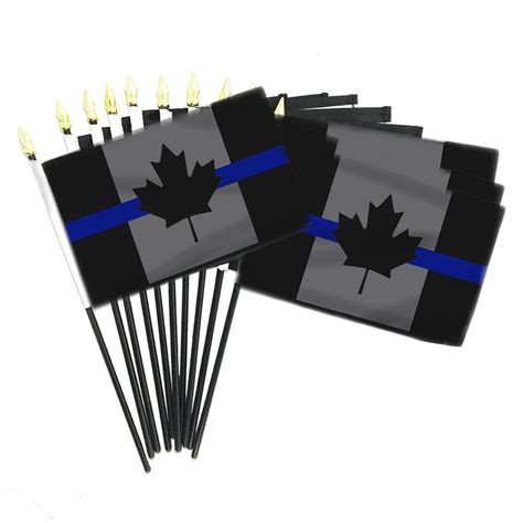 Thin Blue Line Canadian Flag Stick Flag Thin Blue Line Usa