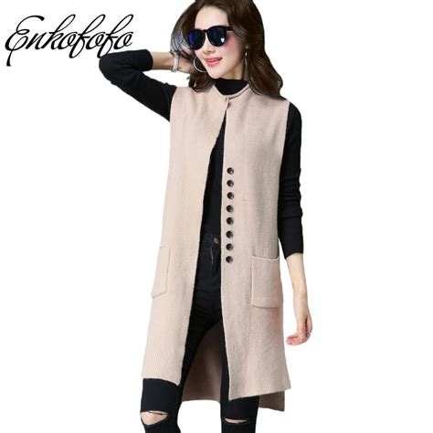 Warm Long Cardigan Vest 2018 Autumn New Arrival Cardigans For Women Sleeveless Sweaters Cardigan