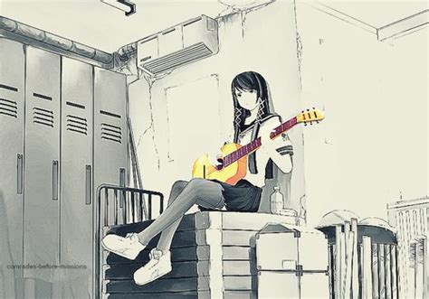 Anime Black Color Guitar Image 622361 On