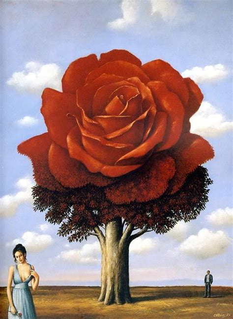 Red Rose Tree Surreal Art Surrealism Painting Art For Art Sake