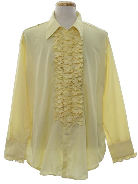 seventies after six shirt 70s after six mens light yellow background polyester cotton blend