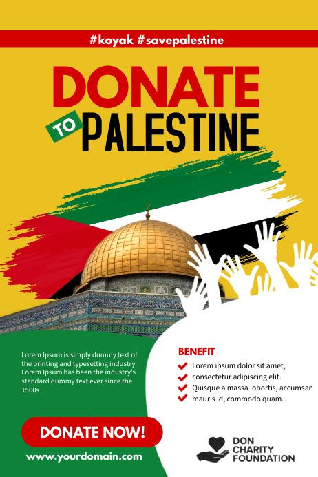 Donate To Palestine Poster Template Postermywall