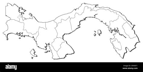 Mapa Político De Panamá Con Las Varias Provincias Fotografía De Stock