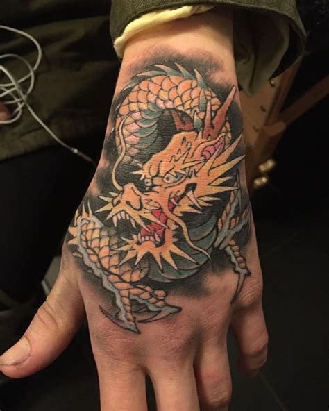 Tattoo Designs For Men On Hand Dragon