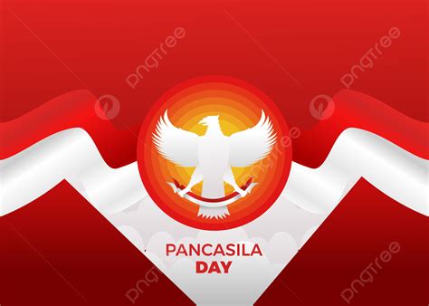 Happy Indonesian Pancasila Day With Flag And Garuda Background